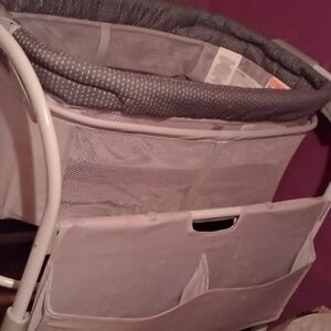 Chic Gray Baby Bassinet with Storage
